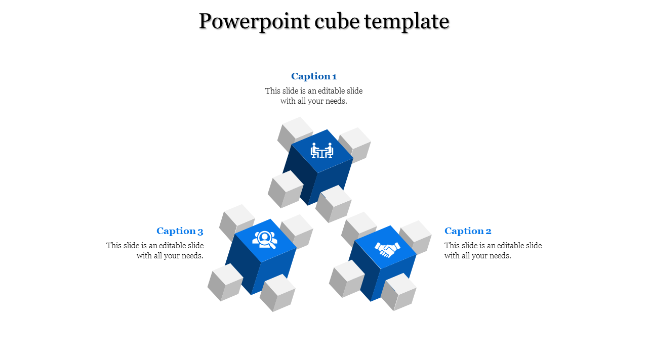 powerpoint cube template-3-Blue